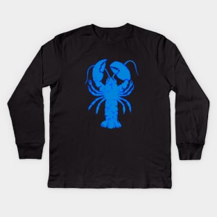 Electric Blue Lobster Kids Long Sleeve T-Shirt